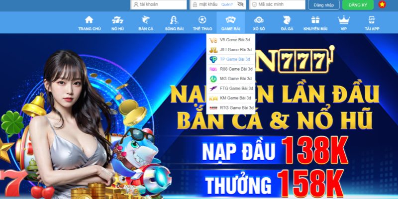 Tổng quan sảnh TP Game Bài 3d